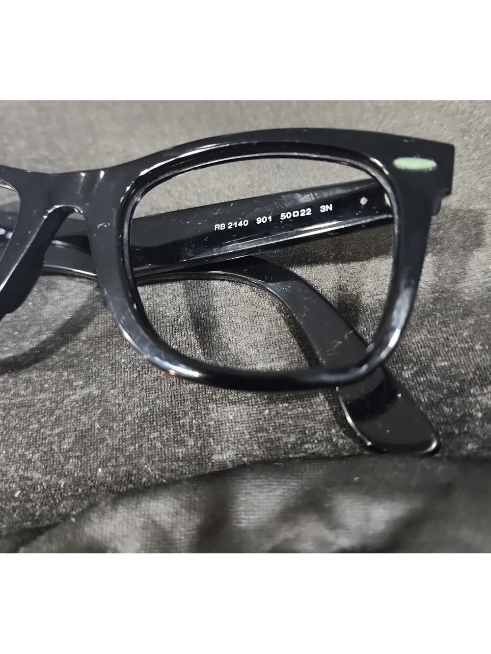 Ray Ban RB2140 901 Black Wayfarer Scratched Sunglasses Frame 50-22